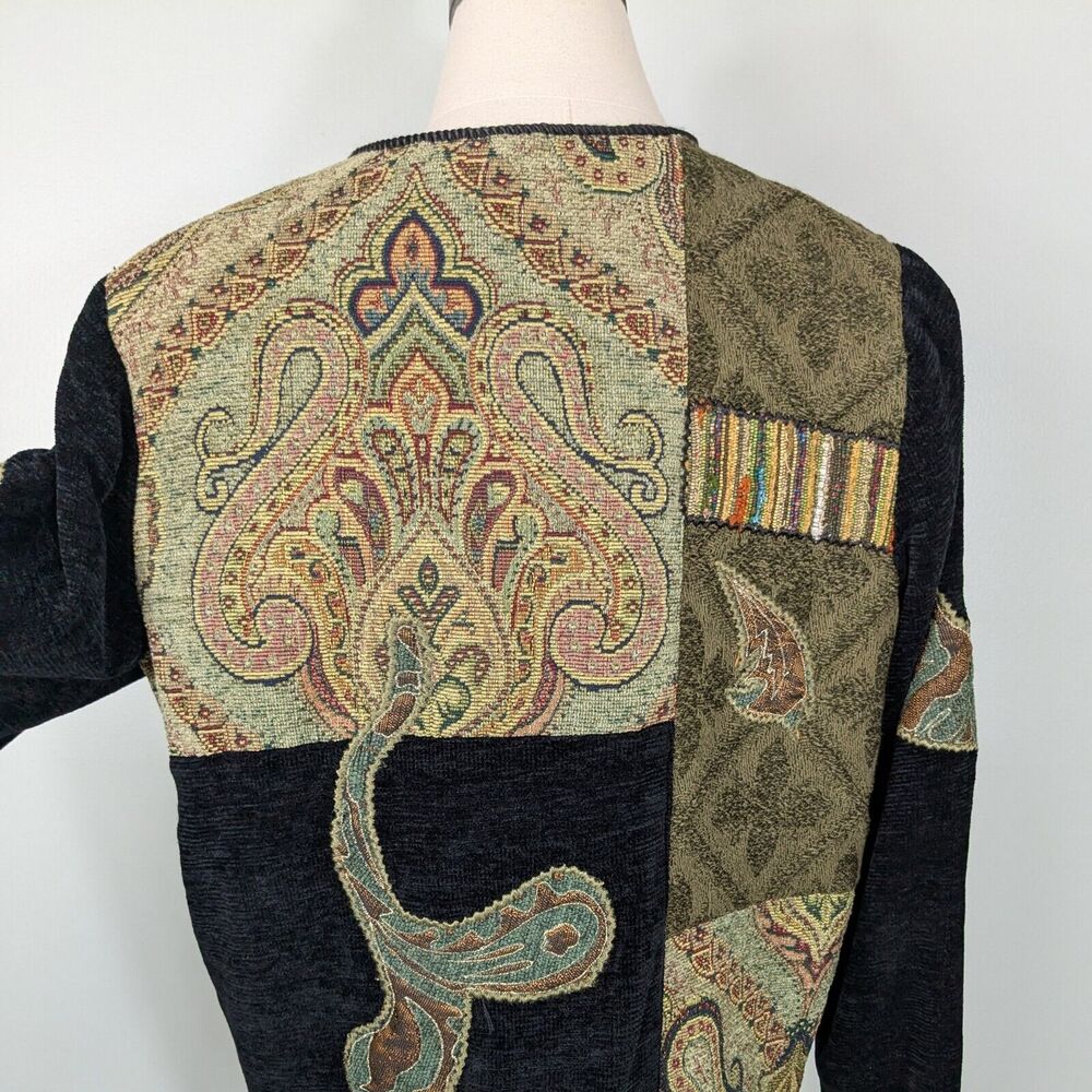 Patchwork Tapestry Jacket S Vintage Whimsigoth 90… - image 8